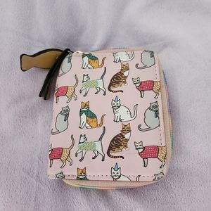 Small Rainbow Zipper Cat Wallet